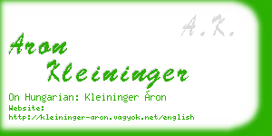 aron kleininger business card